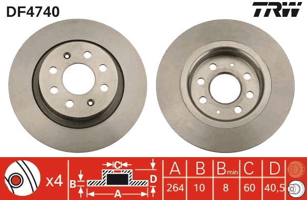 Tarcza hamulcowa TRW DF4740