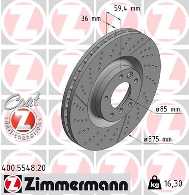 Tarcza hamulcowa ZIMMERMANN 400.5548.20