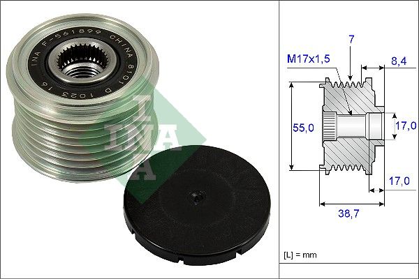Alternator - sprzęgło jednokierunkowe INA 535023910