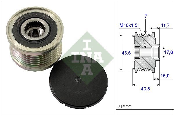 Alternator - sprzęgło jednokierunkowe INA 535 0080 10