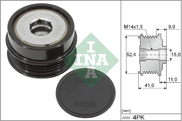 Alternator - sprzęgło jednokierunkowe INA 535033910