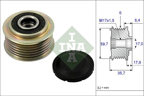 Alternator - sprzęgło jednokierunkowe INA 535022510