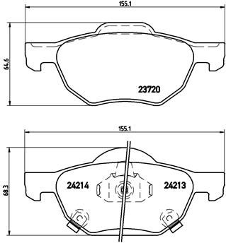 Zestaw klocków hamulcowych, hamulce tarczowe BREMBO P 28 036