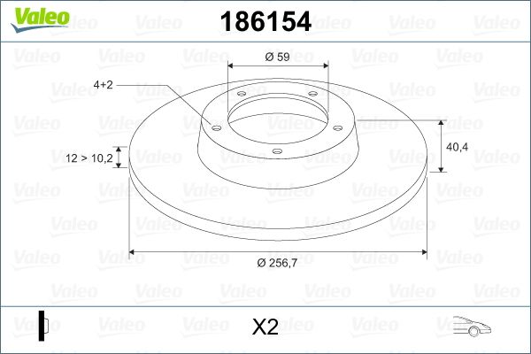 Tarcza hamulcowa VALEO 186154