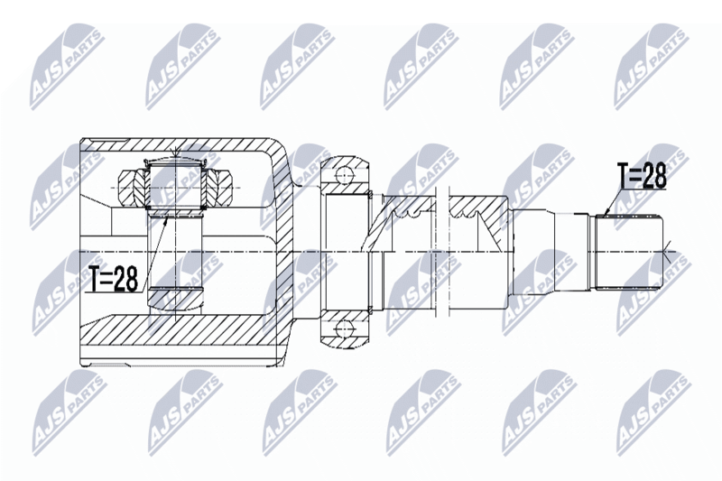 Zestaw przegubu, wał napędowy NTY NPW-FR-069