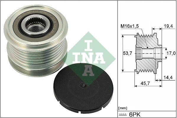 Alternator - sprzęgło jednokierunkowe INA 535032810
