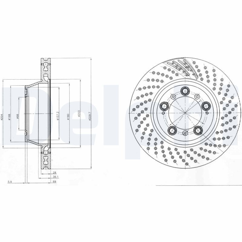 Tarcza hamulcowa DELPHI BG9097C