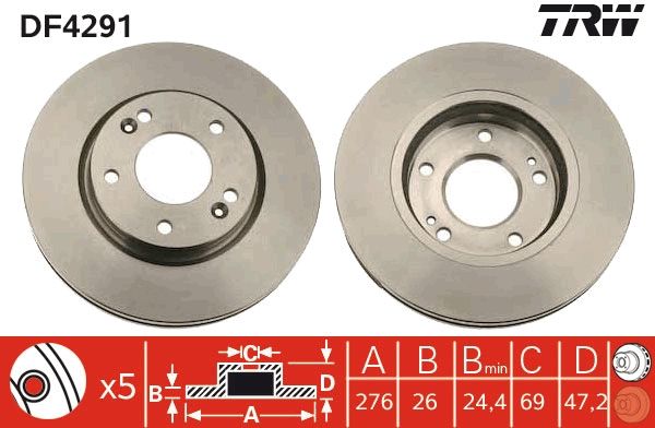 Tarcza hamulcowa TRW DF4291
