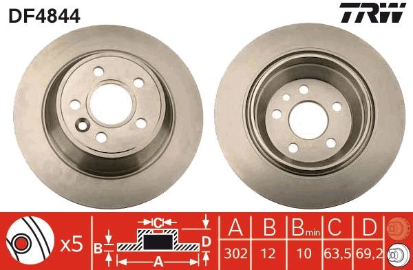 Tarcza hamulcowa TRW DF4844