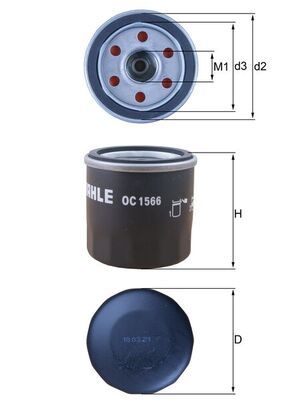 Filtr oleju MAHLE OC1566