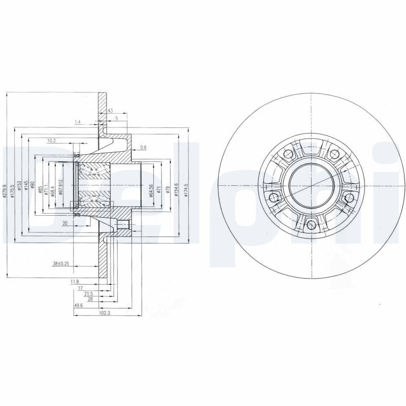 Tarcza hamulcowa DELPHI BG9031RS