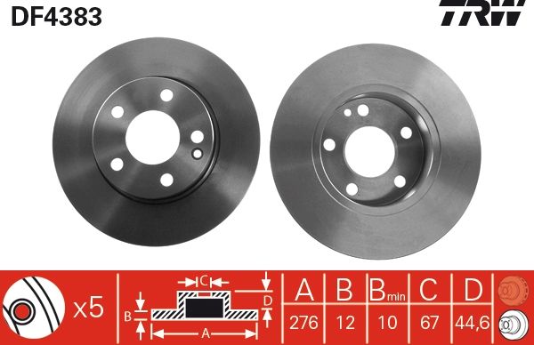 Tarcza hamulcowa TRW DF4383