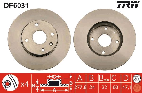 Tarcza hamulcowa TRW DF6031