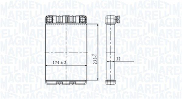 Wymiennik ciepła, ogrzewanie wnętrza MAGNETI MARELLI 350218428000