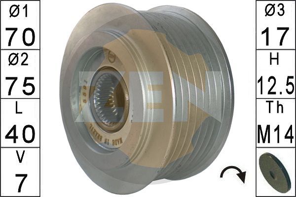 Alternator - sprzęgło jednokierunkowe ERA ZN5591