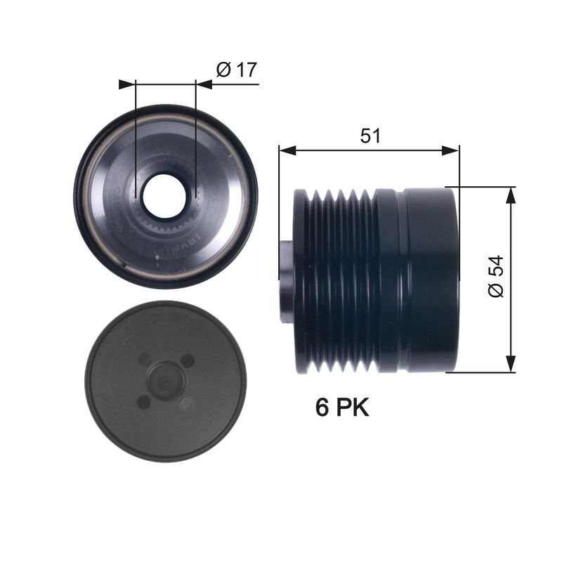 Alternator - sprzęgło jednokierunkowe GATES oap7118