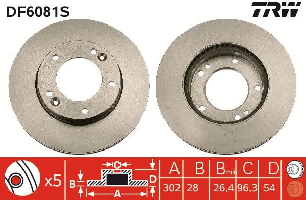 Tarcza hamulcowa TRW DF6081S