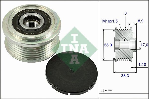 Alternator - sprzęgło jednokierunkowe INA 535 0266 10
