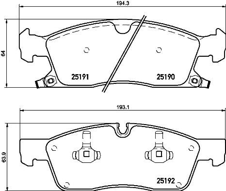 Zestaw klocków hamulcowych, hamulce tarczowe BREMBO P 37 015