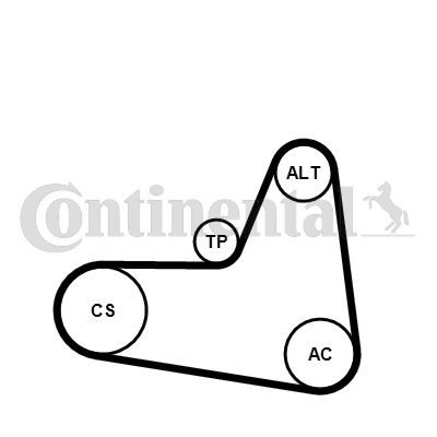 Zestaw paska klinowego wielorowkowego CONTINENTAL CTAM 6PK1045K2