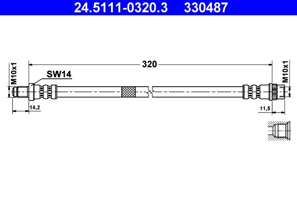 Przewód hamulcowy elastyczny ATE 24.5111-0320.3