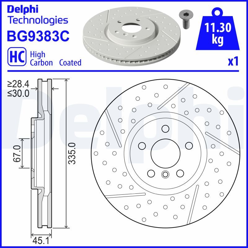 Tarcza hamulcowa DELPHI BG9383C