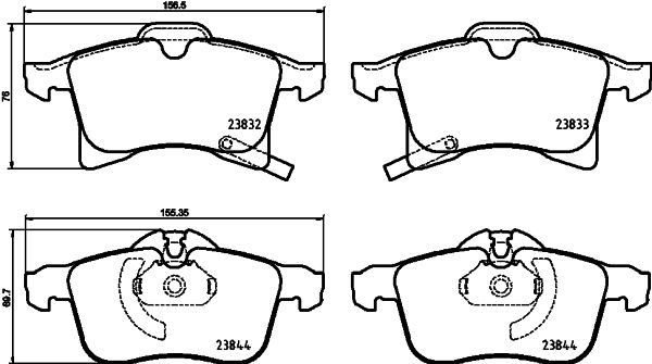 Zestaw klocków hamulcowych, hamulce tarczowe BREMBO P 59 089