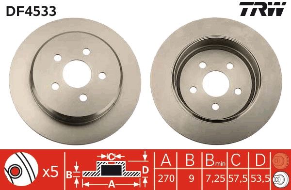 Tarcza hamulcowa TRW DF4533