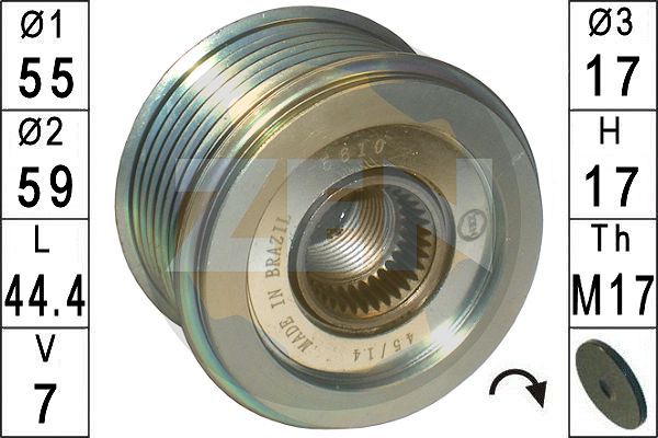 Alternator - sprzęgło jednokierunkowe ERA ZN5610
