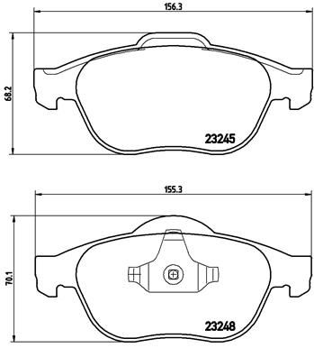 Zestaw klocków hamulcowych, hamulce tarczowe BREMBO P 68 032