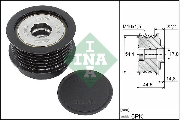Alternator - sprzęgło jednokierunkowe INA 535035210