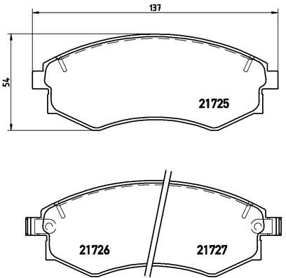 Zestaw klocków hamulcowych, hamulce tarczowe BREMBO P 30 022