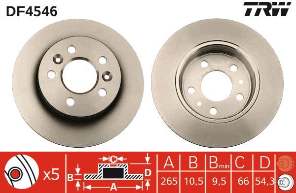 Tarcza hamulcowa TRW DF4546