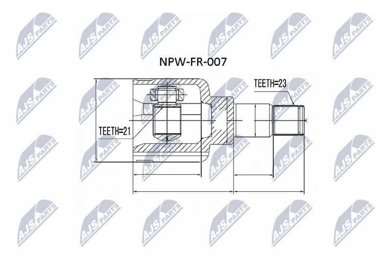 Zestaw przegubu, wał napędowy NTY NPW-FR-007