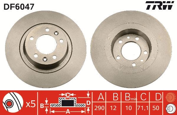 Tarcza hamulcowa TRW DF6047