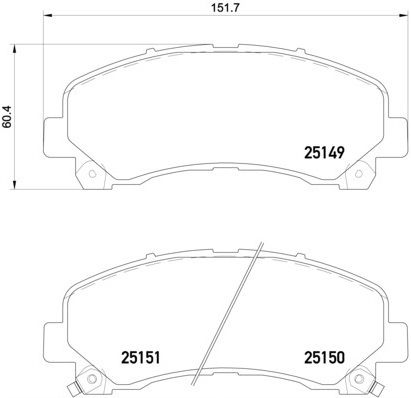 Zestaw klocków hamulcowych, hamulce tarczowe BREMBO P 34 007