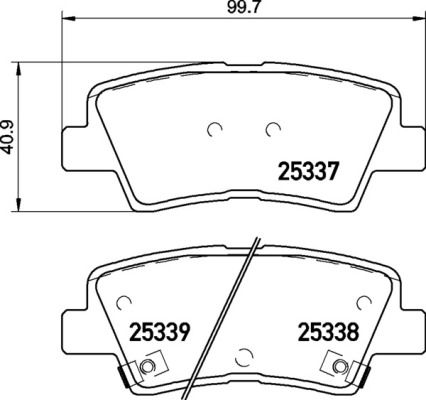 Zestaw klocków hamulcowych, hamulce tarczowe BREMBO P 30 106