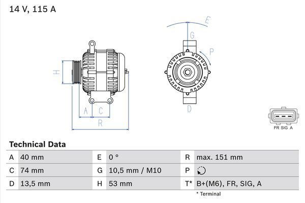 Alternator BOSCH 0986049460