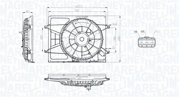 Wentylator, chłodzenie silnika MAGNETI MARELLI 069422796010