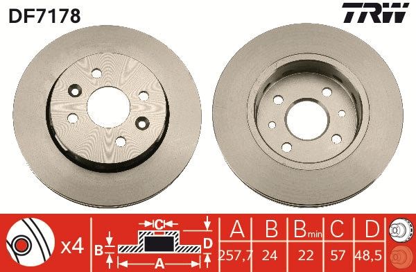 Tarcza hamulcowa TRW DF7178