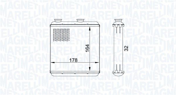 Wymiennik ciepła, ogrzewanie wnętrza MAGNETI MARELLI 350218434000