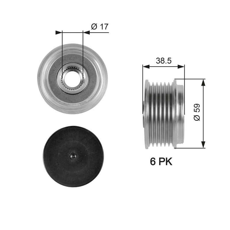 Alternator - sprzęgło jednokierunkowe GATES OAP7063