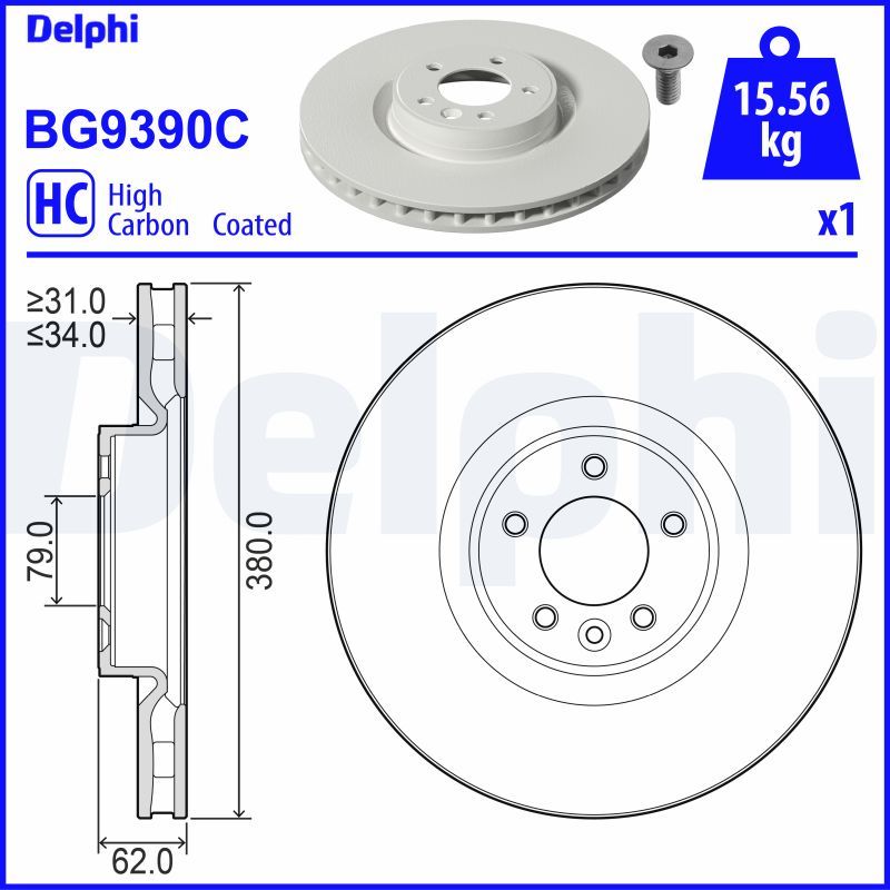 Tarcza hamulcowa DELPHI BG9390C