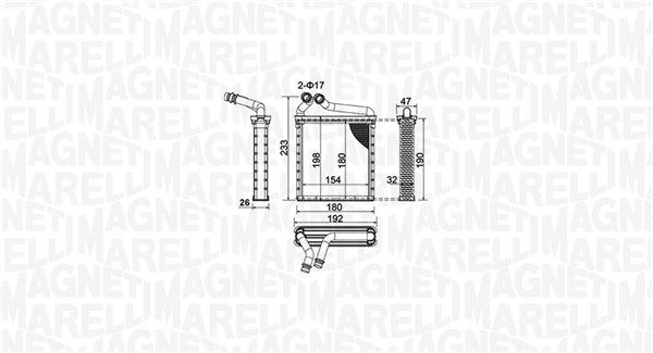 Wymiennik ciepła, ogrzewanie wnętrza MAGNETI MARELLI 350218442000