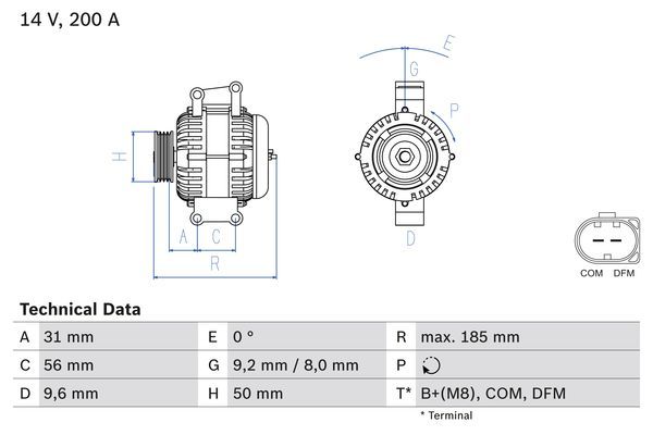 Alternator BOSCH 0986048550