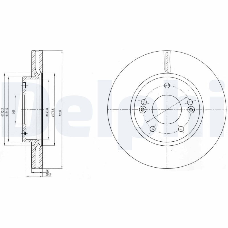 Tarcza hamulcowa DELPHI BG4281C