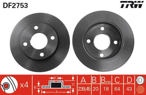 Tarcza hamulcowa TRW DF2753