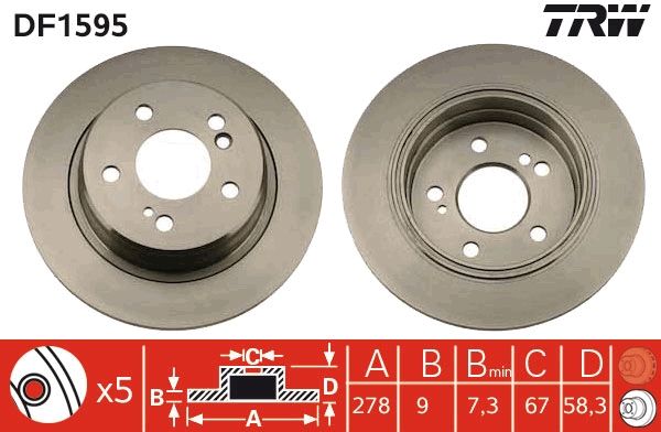 Tarcza hamulcowa TRW DF1595