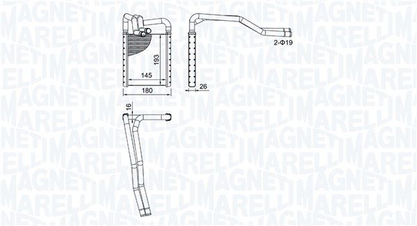 Wymiennik ciepła, ogrzewanie wnętrza MAGNETI MARELLI 350218508000