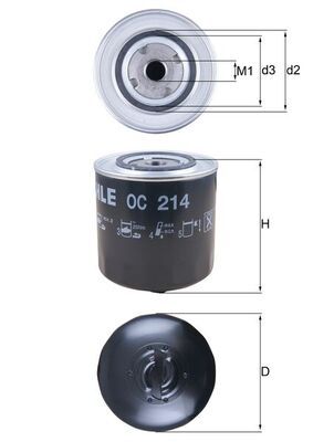 Filtr oleju MAHLE OC214